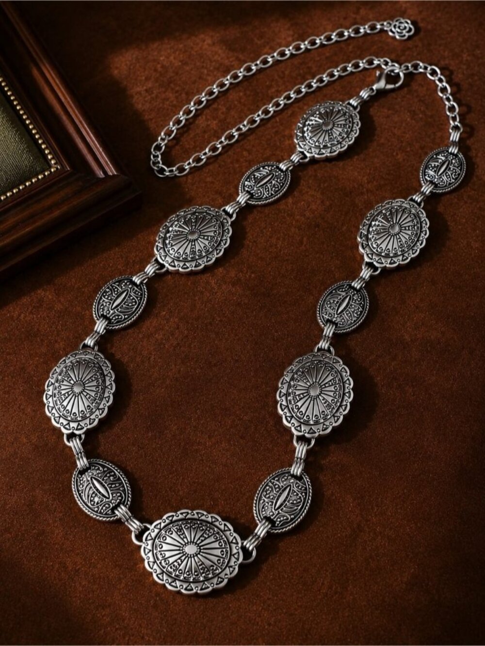 Women's Silver-Tone Concho Belt - Western Statement Accessory